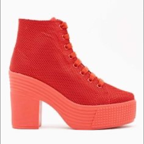 Jeffrey Campbell JC Play Rare Yeezy Red Ankle Boot - Picture 3 of 3
